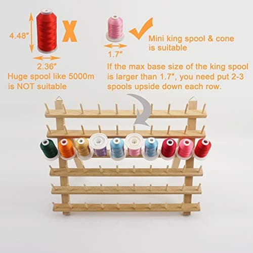 HAITRAL 60-Spool Wooden Thread Rack Organizer (2-Pack) thumbnail 4