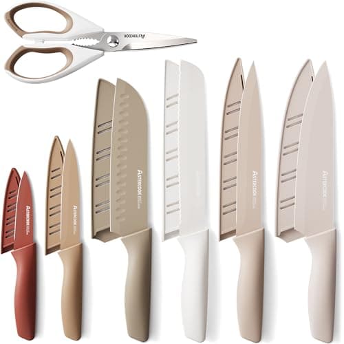 Astercook Knife Set, 13 Pieces Kitchen Knives Set with Healthy Anti