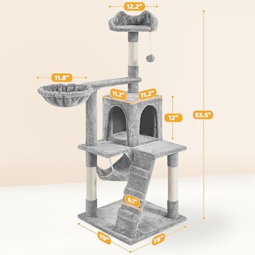 Yaheetech 54-Inch Cat Tree Tower with Hammock thumbnail 3