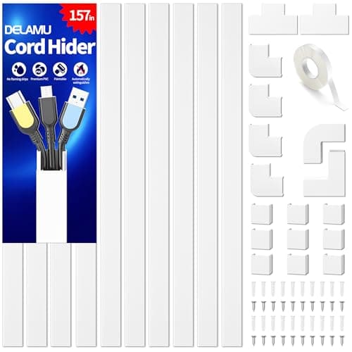 Quality Clever Cable Management On-Wall Raceway Kit, 200 Inches, Paintable - image 1