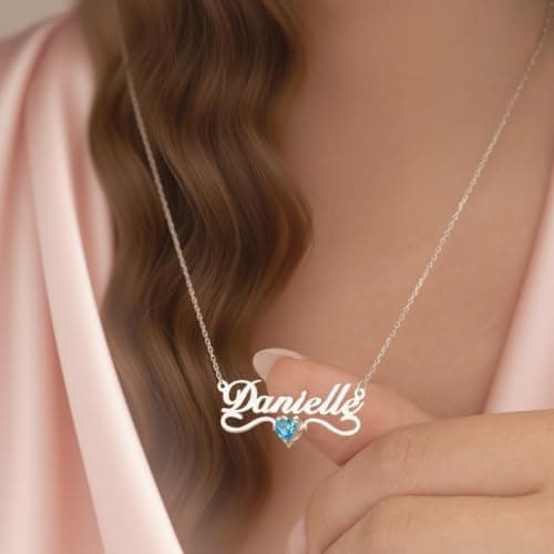 AFFY Personalized Birthstone Name Necklace — 925 Sterling Silver thumbnail 3