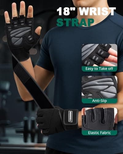 Trideer Padded Workout Gloves with Wrist Wrap thumbnail 5