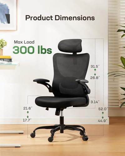 Marsail Ergonomic Office Chair with High Back Mesh and 3D Armrests thumbnail 2