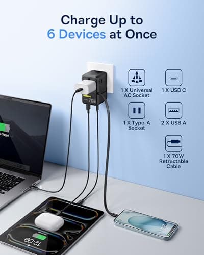 Baseus 70W Universal Travel Adapter (Enercore CG11) thumbnail 4
