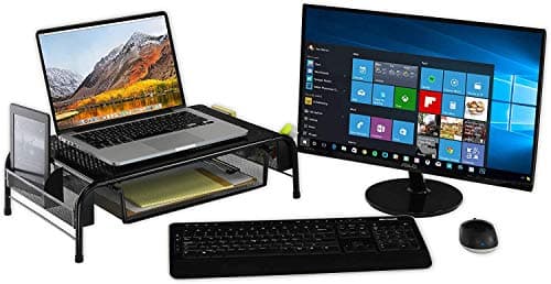 Simple Houseware Metal Desk Monitor Stand Riser with Organizer Drawer thumbnail 5