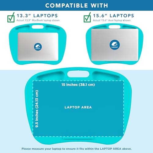 LAPGEAR MyDesk Lap Desk – Turquoise, Fits 15.6” Laptops thumbnail 3