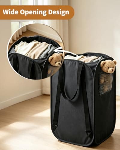 OYREL Collapsible Mesh Laundry Basket Backpack thumbnail 4