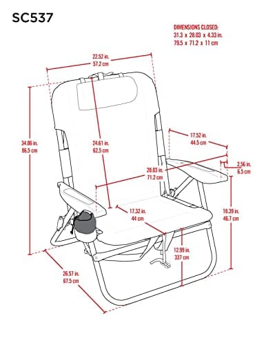 Rio Beach Big Boy 4-Position Backpack Chair thumbnail 2