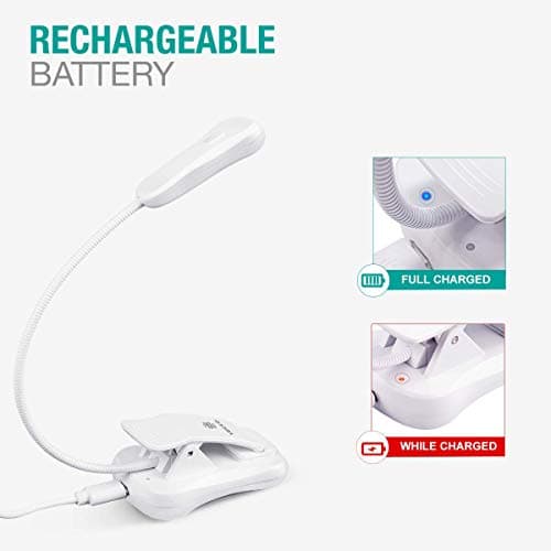 Vekkia 3000K Warm LED Rechargeable Book Light(Elegant White) thumbnail 4