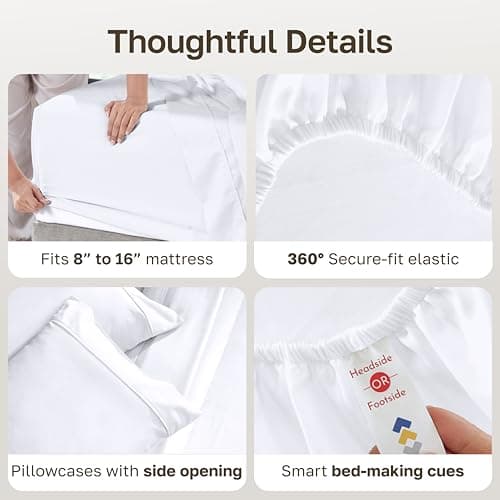 California Design Den 400 Thread Count Cotton Sheets thumbnail 4