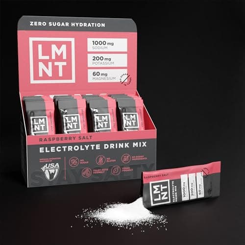 LMNT Zero Sugar Electrolytes - Raspberry Salt | Drink Mix | 30-Count thumbnail 4