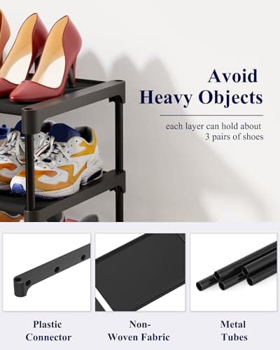 Kitsure 3-Tier Non-Woven Shoe Rack thumbnail 5