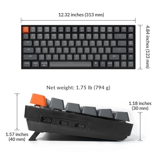 Keychron K2 V2 Wireless Mechanical Keyboard (Gateron Brown, Hot-Swappable) thumbnail 3