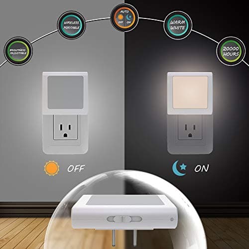 MAZ-TEK Plug-In Dimmable Warm White Night Light (4-Pack) thumbnail 3