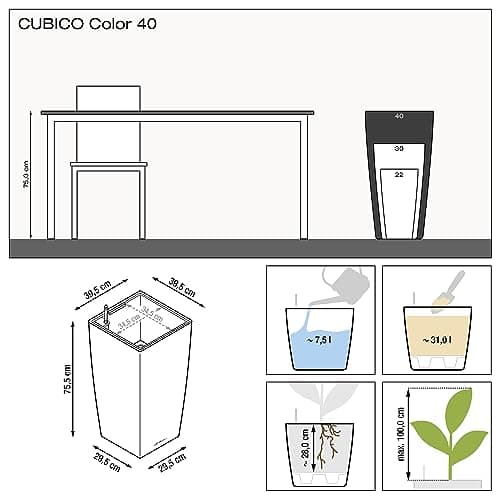LECHUZA CUBICO Color 40 Self-Watering Planter thumbnail 4
