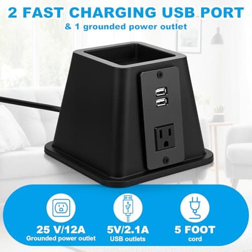 DALIZ Adjustable Bed Risers with USB Charging Ports thumbnail 4