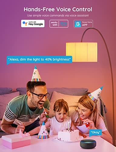 Govee Smart Light Bulbs RGBWW 16M Colors WiFi and Bluetooth A19 (4-Pack) thumbnail 4