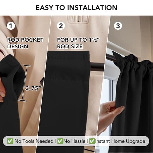 Deconovo Blackout Curtains with Thermal Insulated Lining thumbnail 3