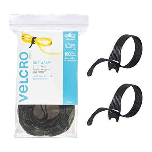 VELCRO Brand ONE-WRAP Cable Ties, 100-Pack, 8x1/2" Black - image 1