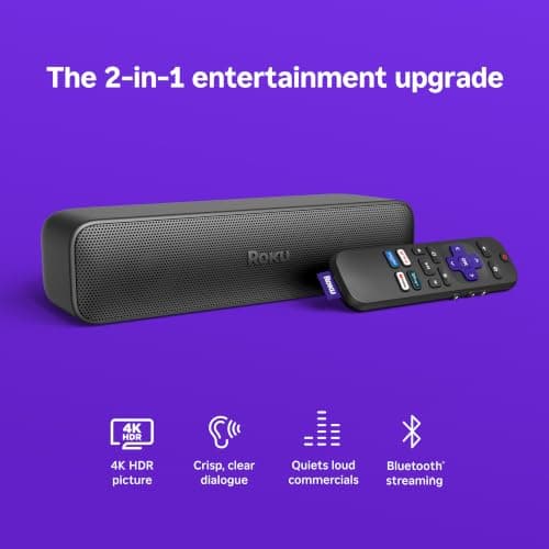 Roku Streambar SE, 4K Soundbar with Built-in Streaming Device, Compact TV Speakers thumbnail 3