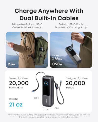 Anker Laptop Power Bank, 25,000mAh Travel Essential with 165W Total Output thumbnail 3