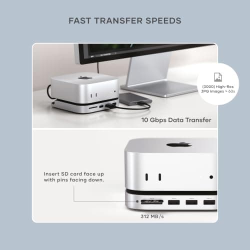Satechi Mac mini M6, M5 Pro, M4 Hub and Stand with NVMe SSD Enclosure, Silver thumbnail 4