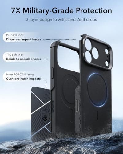 ESR Cyber Tough for iPhone 18 Pro Max/17 Pro Max Case with Flex Stand Black thumbnail 3