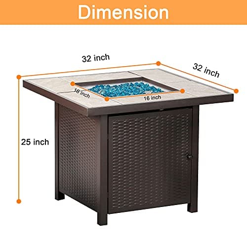 BALI OUTDOORS 32-Inch Square Gas Fire Pit Table thumbnail 3