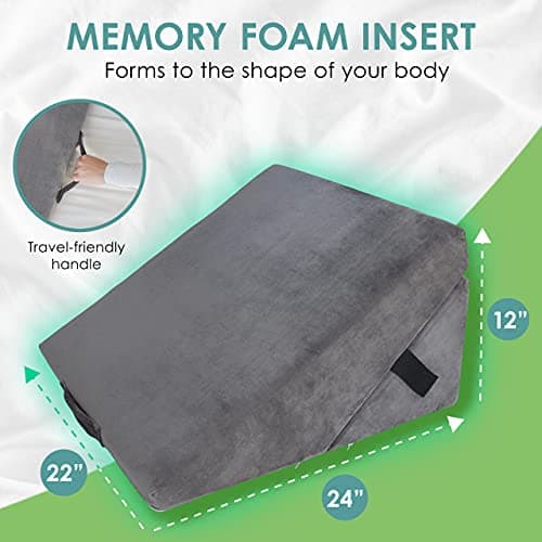 Cushy Form Wedge Pillow for Sleeping - Memory Foam Bed Support thumbnail 5
