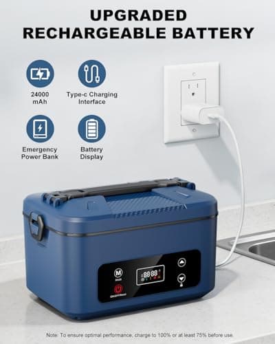 Moexili 2026 Upgraded Cordless Heated Lunch Box (24000mAh, 1.2L) thumbnail 5