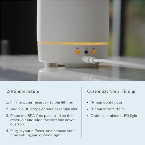 Vitruvi Stone Diffuser, Ceramic Ultrasonic Essential Oil Diffuser thumbnail 5