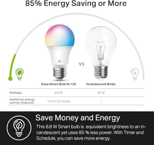 Kasa Smart Bulb KL130P4 Full Color WiFi 4-Pack thumbnail 5