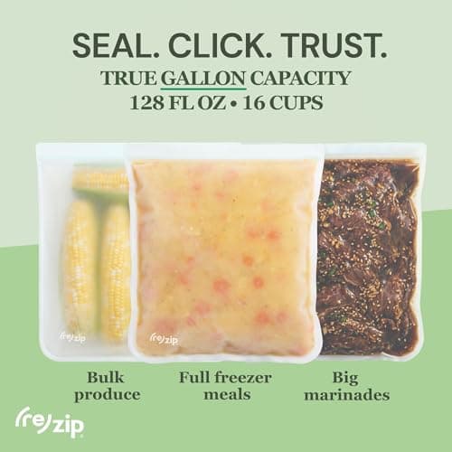(re)zip Gallon Reusable Storage Bags 4-Pack (Clear) thumbnail 4