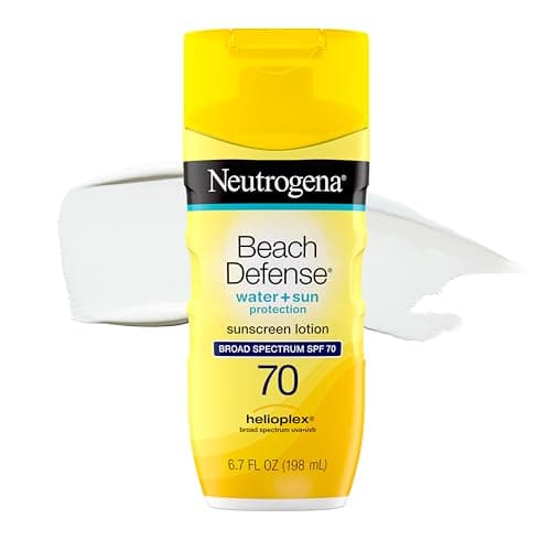 Neutrogena Beach Defense Sunscreen Lotion SPF 70 Broad Spectrum UVA UVB Protection Lightweight Water Resistant up to 80 Minutes Oil