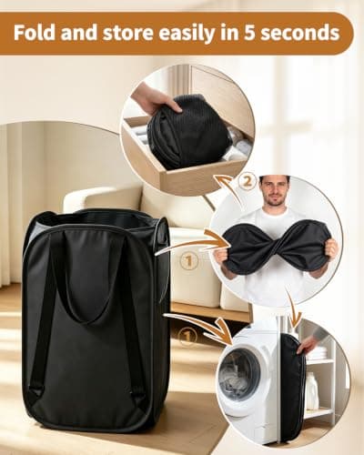 OYREL Collapsible Mesh Laundry Basket Backpack thumbnail 5