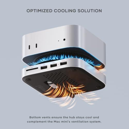Satechi Mac mini M6, M5 Pro, M4 Hub and Stand with NVMe SSD Enclosure, Silver thumbnail 5