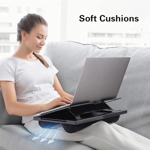 HUANUO Adjustable Lap Desk with 6 Angles – Up to 15.6" Laptop, Black thumbnail 4
