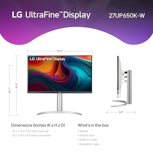 LG 27UP650-W 27-inch UHD 4K IPS Monitor thumbnail 3