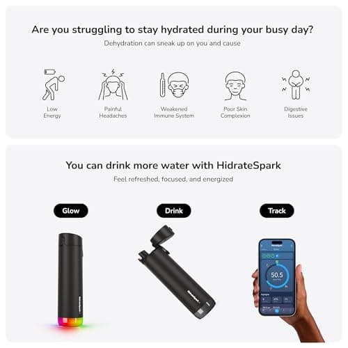 HidrateSpark PRO Smart Water Bottle (21 oz, Stainless Steel) thumbnail 3