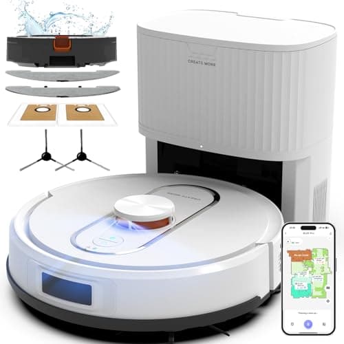 Bagotte Robot Vacuum and Mop Combo, 6000Pa Robotic Vacuum with Mapping