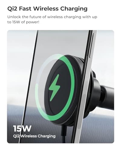 iOttie Velox Qi2 Mini 15W Wireless Charger Car Mount thumbnail 2