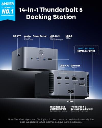 Anker Prime TB5 Docking Station, 14-in-1 Thunderbolt 5 Dock thumbnail 2