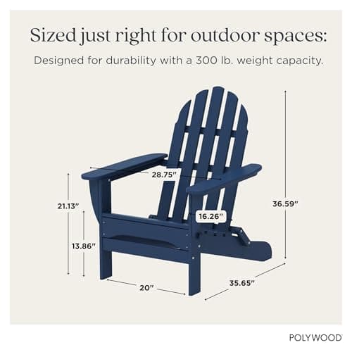 Polywood Classic Folding Adirondack Chair thumbnail 3
