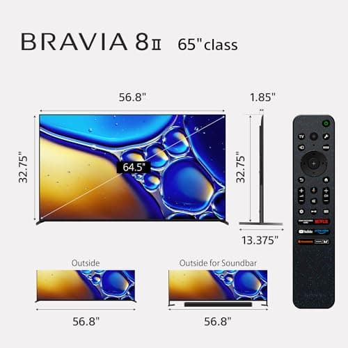 Sony 65 Inch BRAVIA 8 II QD OLED 4K HDR Smart Google TV (K-65XR80M2) thumbnail 5