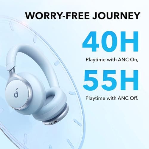 Soundcore Anker Space One ANC Over-Ear Headphones, 2X Voice Reduction thumbnail 3