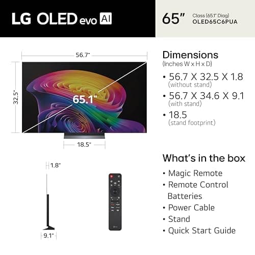 LG 65-Inch Class OLED evo AI 4K C6 Series Smart TV, 2026 Model thumbnail 2
