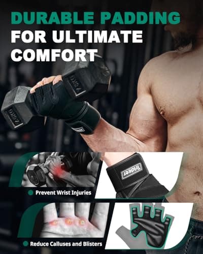 Trideer Padded Workout Gloves with Wrist Wrap thumbnail 3