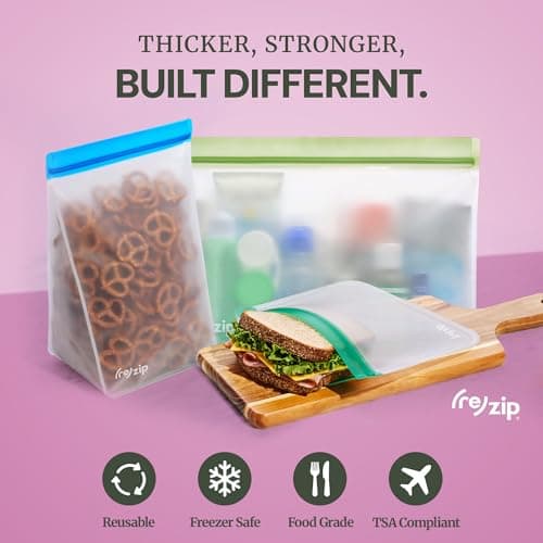 (re)zip Gallon Reusable Storage Bags 4-Pack (Clear) thumbnail 3