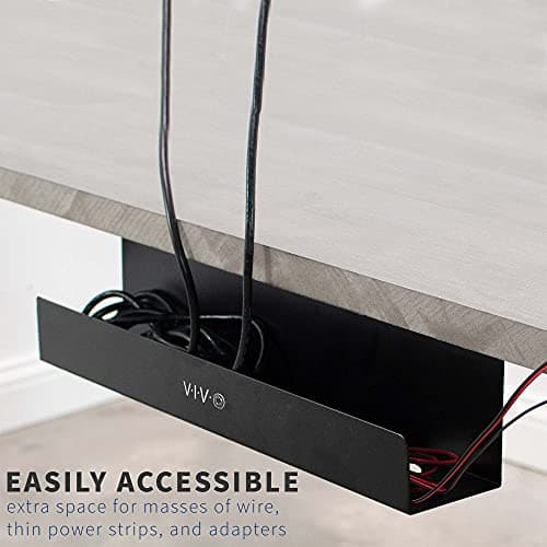 VIVO Under Desk 17-Inch Cable Management Tray, Black thumbnail 4