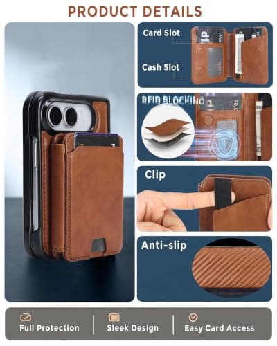 ASAPDOS iPhone Duo PU Leather Magnetic Case with Detachable Wallet, MagSafe thumbnail 2